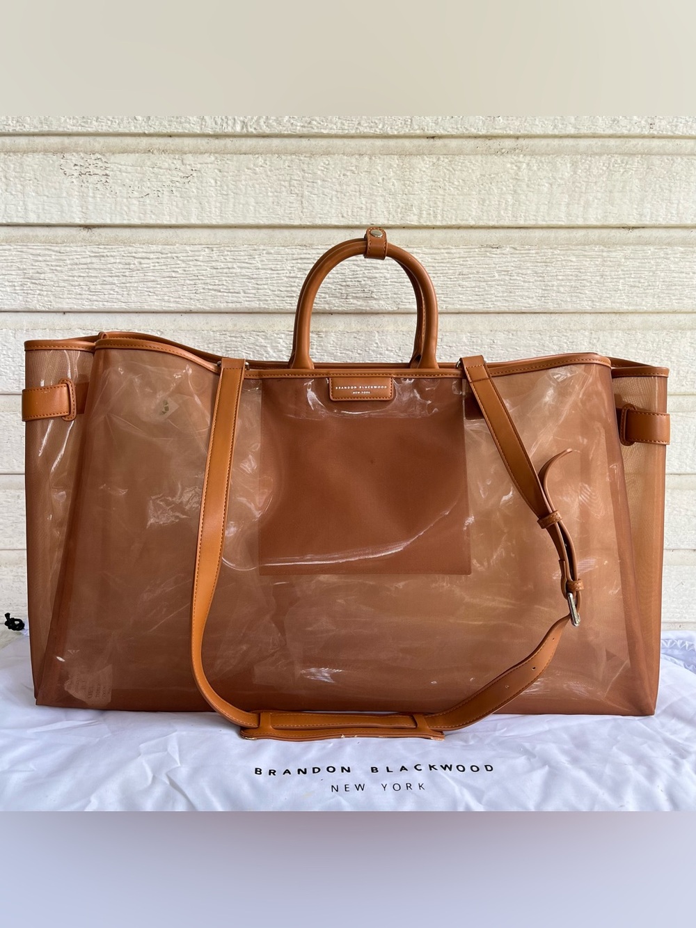 BRANDON BLACKWOOD Tan Brown XL Jumbo Travel Weekender Duffle Bag